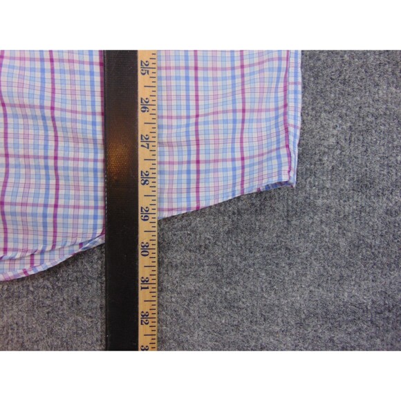 Onward Reserve Shirt Mens XL Blue White Check Linen Wrinkle Resistance - Picture 6 of 8